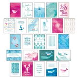 Postkarten Set Sand & Sea - 25 hochwertige Postkarten mit sommerlichen Motiven sowie inspirierenden und motivierenden Sprüchen