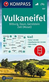 KOMPASS Wanderkarte Vulkaneifel, Bitburg, Daun, Gerolstein, Zell (Mosel)