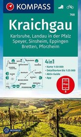 KOMPASS Wanderkarte Kraichgau, Karlsruhe, Landau i. d. Pfalz, Speyer, Sinsheim, Eppingen, Bretten, Pforzheim 1:50 000