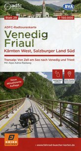 ADFC-Radtourenkarte 29 Venedig, Friaul - Kärnten West, Salzburger Land Süd, 150.000, reiß- und wetterfest, GPS-Tracks Download