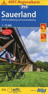 ADFC-Regionalkarte Sauerland mit Tagestouren-Vorschlägen, 1:75.000, reiß- und wetterfest, GPS-Tracks Download