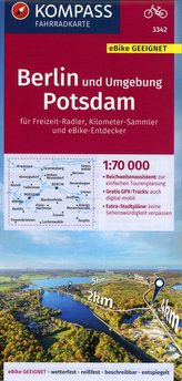 KOMPASS Fahrradkarte Berlin und Umgebung, Potsdam 1:70.000, FK 3342