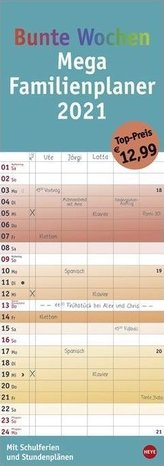 Bunte Wochen Mega Familienplaner Kalender 2021