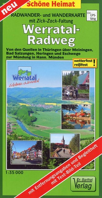 Werratal-Radweg 1:35 000 Radwanderkarte mit Zick-Zack-Faltung Werratal-Radweg 1:35 000 Radwanderkarte mit Zick-Zack-Faltung