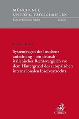 Systemfragen der Insolvenzanfechtung - ein deutsch-italienischer Rechtsvergleich vor dem Hintergrund des europäischen internatio