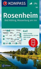 KOMPASS Wanderkarte Rosenheim, Bad Aibling, Wasserburg am Inn 1:50 000