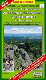 Wander- und Radwanderkarte Naturpark Fichtelgebirge, Wunsiedel, Fichtelberg, Marktredwitz und Umgebung 1 : 35 000