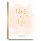 Gästebuch Hochzeit in Gold| Hochzeitsbuch für Gäste mit Gold-Veredelung | Hardcover, 128 Seiten mit Leseband | Gästebuch Hochzei