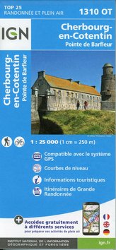 Cherbourg-En-Cotentin.Pointe De Barfleur 1:25 000