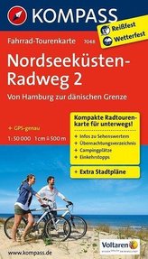 Nordseeküstenradweg 2, Von Hamburg/Elbe zur dänischen Grenze 1 : 50 000