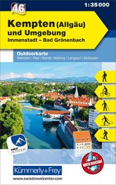 KuF Deutschland Outdoorkarte 46 Kempten (Allgäu) und Umgebung 1 : 35 000, Immenstadt, Bad Grönenbach