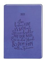 Terminplaner Lederlook A6 Lila 2021