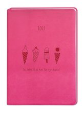 Terminplaner Lederlook A6 Pink 2021