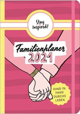 Familienplaner 2021 Hardcover mit 5 Spalten für bis zu 5 Personen in DIN A5. Familienkalender 2021 mit Extra-Seiten für viel Pla