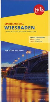 Falk Stadtplan Extra Standardfaltung Wiebaden mit Ortsteilen von Eltville, Eppstein, Hochheim a.M., Mainz 1:20 000