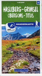 Hasliberg - Grimsel Obergoms - Titlis 32 Wanderkarte 1:40 000 matt laminiert