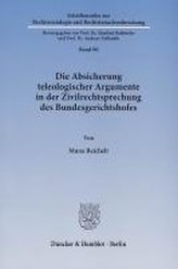 Die Absicherung teleologischer Argumente in der Zivilrechtsprechung des Bundesgerichtshofes