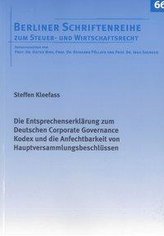 Die Entsprechenserklärung zum Deutschen Corporate Governance Kodex und die Anfechtbarkeit von Hauptversammlungsbeschlüssen