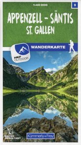Appenzell - Säntis / St. Gallen 09 Wanderkarte 1:40 000 matt laminiert