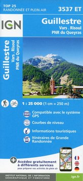 Guillestre. Vars. Risoul. Parc National du Queyras 1 : 25 000