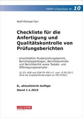 Checkliste 10 für die Anfertigung und Qualitätskontrolle von Prüfungsberichten.