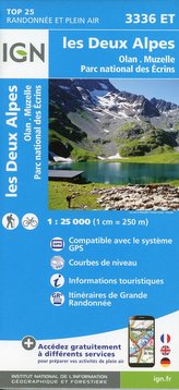 les Deux Alpes. Olan-Muzelle. PN des Ecrins 1:25 000