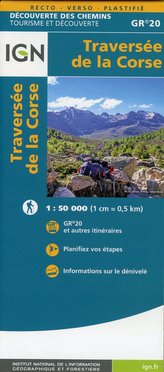 Traversée de la Corse GR20 1:50 000