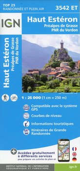 Haut-Esteron.Prealpes De Grasse.Pnr Du Verdon 1:25 000