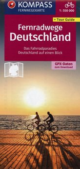 KOMPASS Fernwegekarte Fernradwege Deutschland 1:550 000