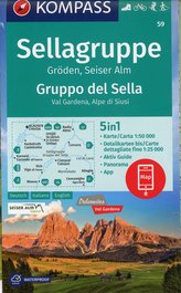 KOMPASS Wanderkarte Sellagruppe, Gruppo del Sella 1:50 000