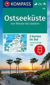 KOMPASS Wanderkarte Ostseeküste von Wismar bis Usedom