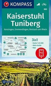 KOMPASS Wanderkarte Kaiserstuhl, Tuniberg, Kenzingen, Emmendingen, Breisach am Rhein 1:25 000