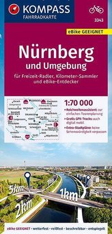 KOMPASS Fahrradkarte Nürnberg und Umgebung 1:70.000, FK 3343