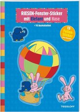 RIESEN-Fenster-Sticker mit Elefant und Hase