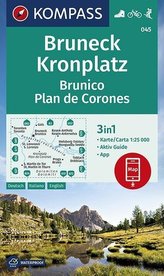 KOMPASS Wanderkarte Bruneck, Kronplatz Brunico Plan de Corones 1:25 000