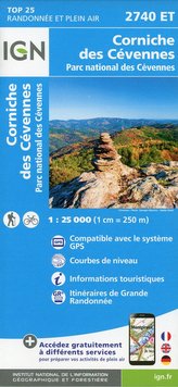 Corniche des Cévennes 1 : 25 000