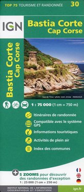 Bastia Corte-Cap Corse 1 : 75 000