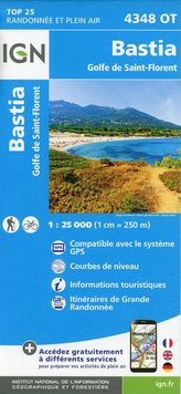 Bastia Golfe de Saint-Florent 1 : 25 000