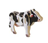 RoboTime Dřevěné sřední 3D puzzle kráva