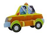 RoboTime  Dřevěné sřední 3D puzzle taxi
