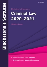  Blackstone\'s Statutes on Criminal Law 2020-2021