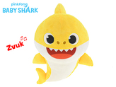 Baby Shark plyšový 28cm žlutý na baterie se zvukem anglicky 12m+ v sáčku