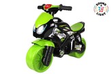 Odrážedlo motorka zeleno-černá plast na baterie se světlem se zvukem v sáčku 36x53x74cm