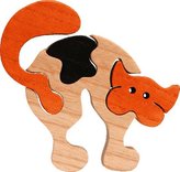 Fauna Dřevěné vkládací puzzle z masivu malá kočka