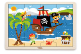 Dřevěné puzzle 16 dílků - piráti