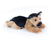 Rappa Plyšový pes ležící se zvukem Německý Ovčák 18cm černo-hnědý
