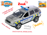 Auto policie CZ 11cm kov zpětný chod na baterie česky mluvící se světlem v krabičce