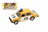 Policejní auto VB kov/plast 11,5cm na zpětné natažení na baterie se zvukem v krabičce 15x7x7cm