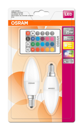 OSRAM LED STAR+ CL B RGBW FR 4,5W 827 E14 250lm 2700K (CRI 80) 25000h A DIMmable Rem Ctrl (Krabička 2ks)