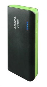 ADATA PowerBank PT100 - externí baterie pro mobil/tablet 10000mAh, černá/zelená
